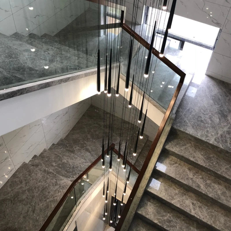 lustre longue ligne luxe pour éclairage intérieur et décoration - vue 4 sur 12