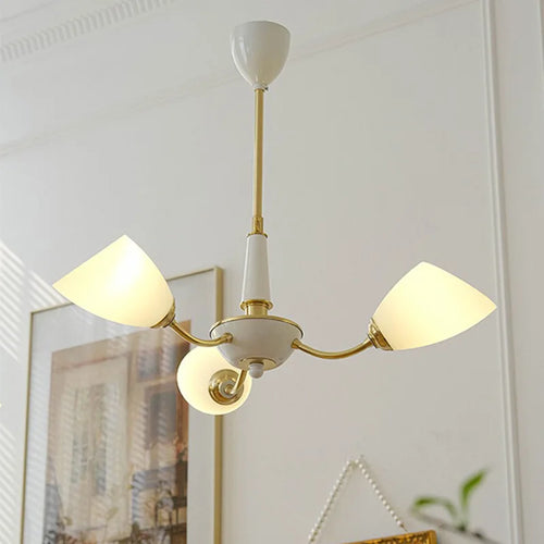 lustre moderne design nordique vintage en verre à LED - vue 3 sur 11