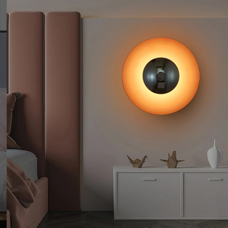 applique murale led ronde en métal diverses teintes éclairage polyvalent - vue 7 sur 12