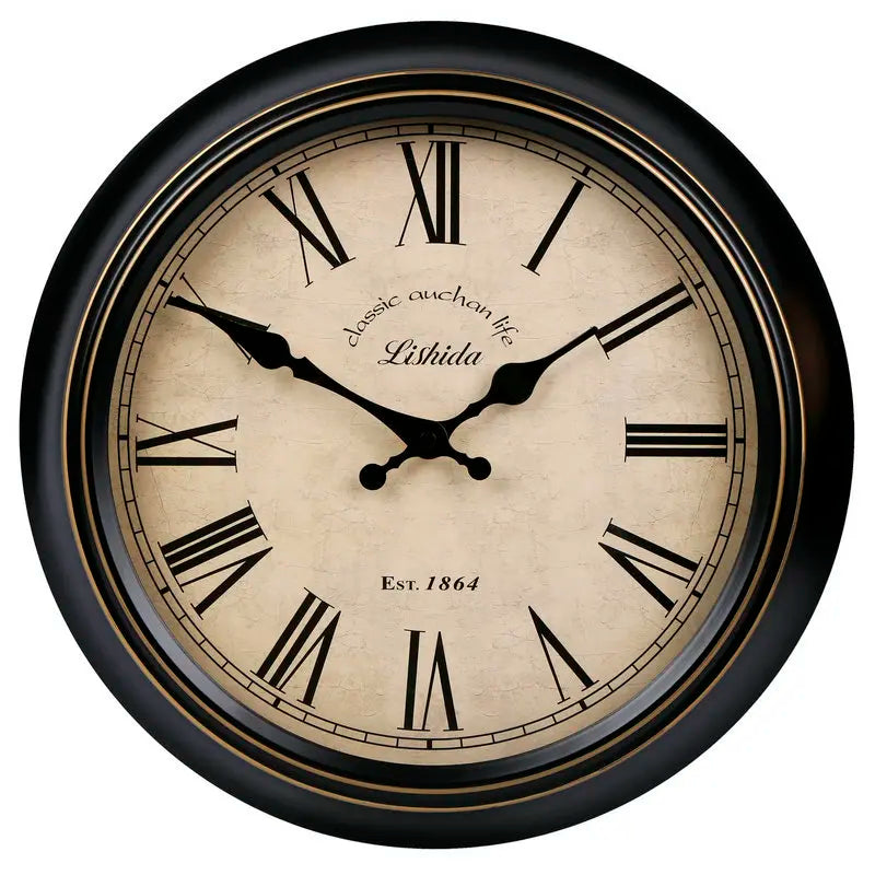 horloge murale vintage silencieuse design classique en métal - vue 14 sur 26