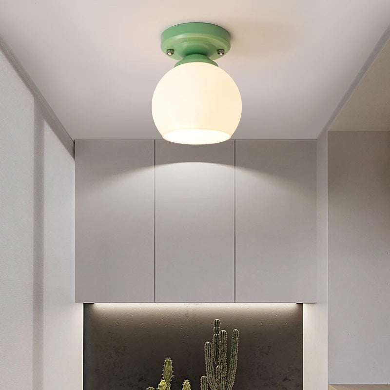 Decorative nordic style surface mount glass LED ceiling light - vue 4 sur 13