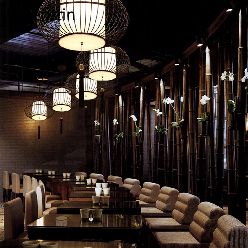 suspension à led style chinois pour décoration intérieure moderne - vue 4 sur 8