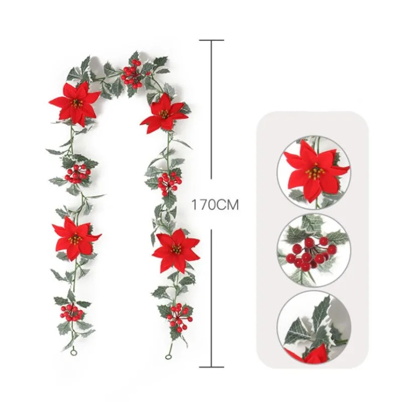 guirlande de feuilles artificielles pour décoration de noël - vue 12 sur 14