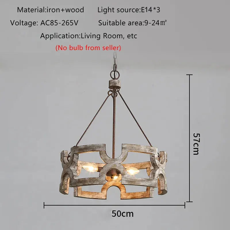 Créatif américain Rural bois lustre lumière salon salle à manger couloir magasin de vêtements boutique Restaurant suspension lampe