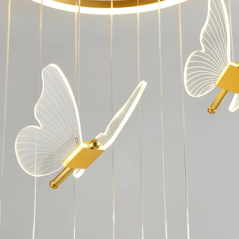 Suspension LED papillon au design nordique 90/220V - vue 3 sur 9