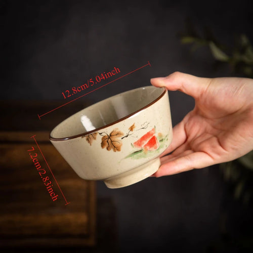 Bol ceramique retro style idyllique pour riz soupe