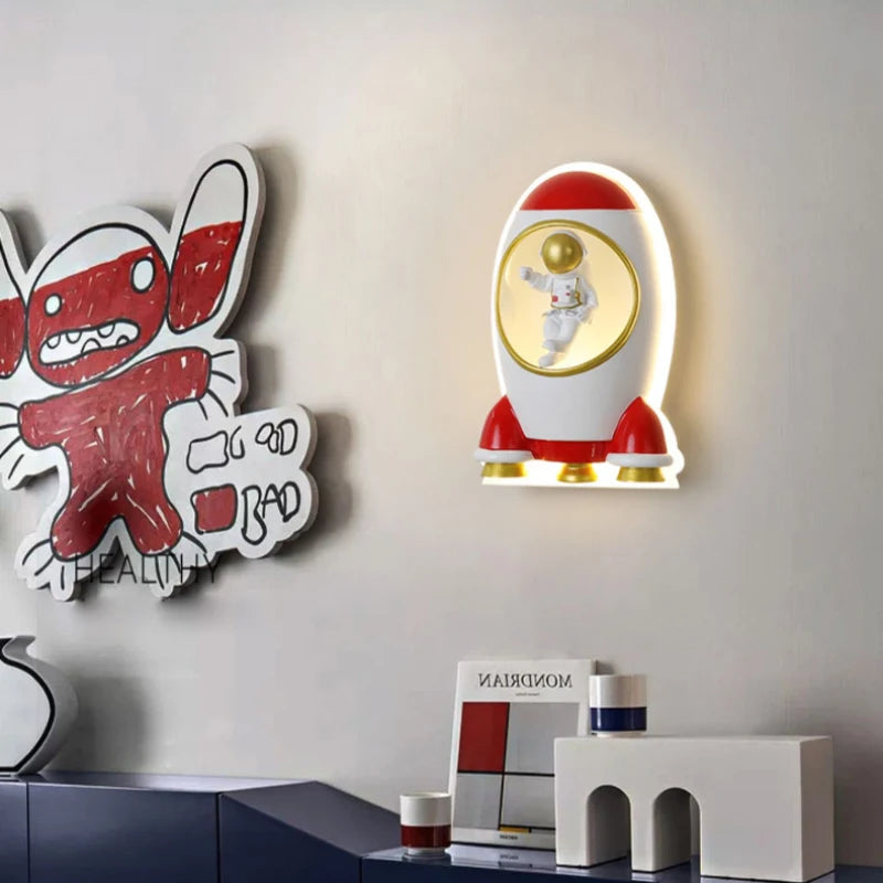 applique murale créative fusée pour chambre enfant - vue 5 sur 8