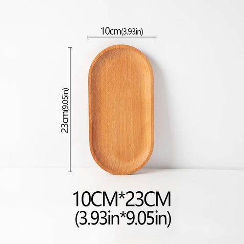 Wood Beech Plate Fruit Plate Oval Pallet trays decorative Candy Rectangular Dessert Dinner Tableware Tray, Kitchen Accessories - vue 11 sur 16