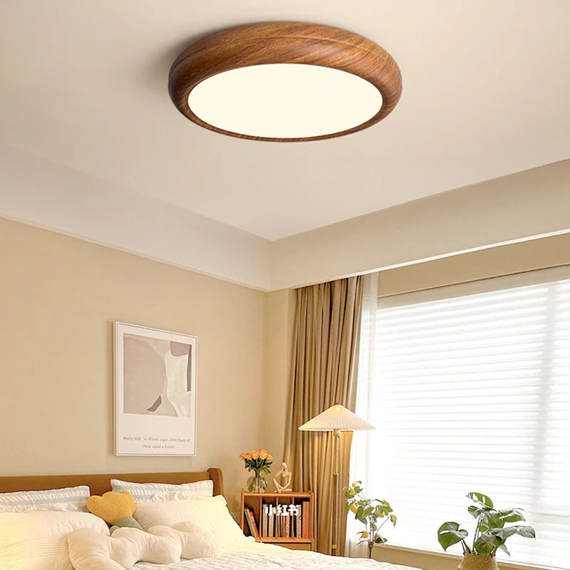 plafonnier moderne en bois imitation pour intérieur lumineux - vue 4 sur 9