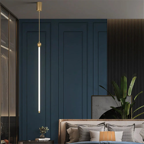 Minimalist Nordic tube pendant light for elegant interiors - vue 3 sur 8