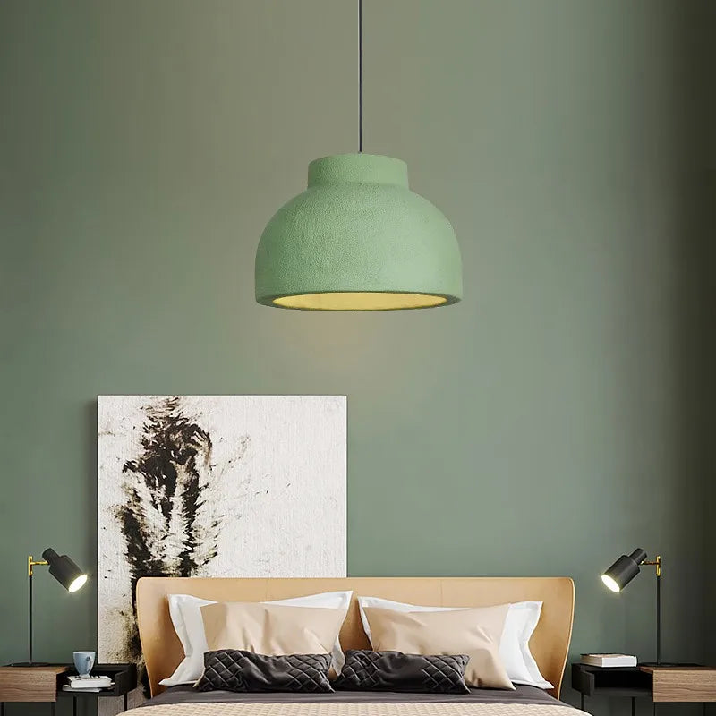suspension Nordique Wabi Sabi Style Led lumières moderne Style crème vert/jaune E27 - vue 4 sur 12