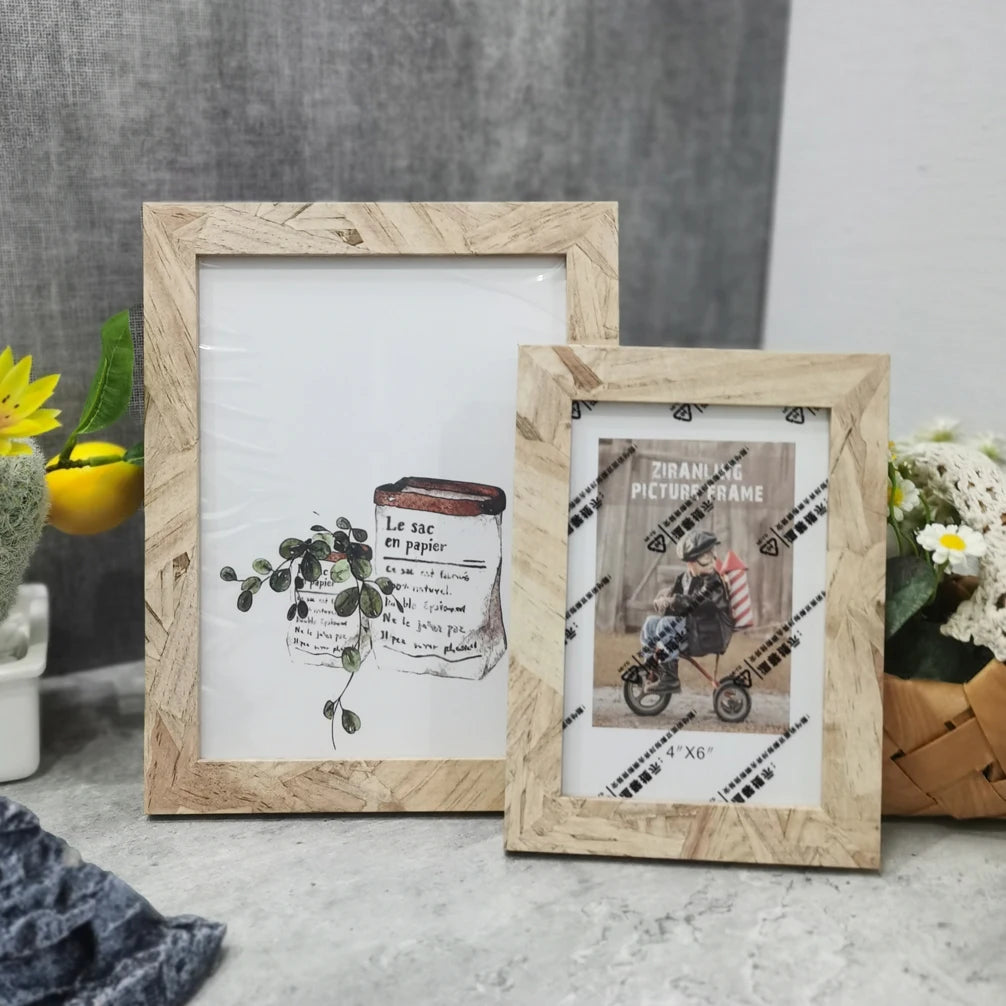 cadre photo rétro en bois pour décoration de bureau - vue 4 sur 10