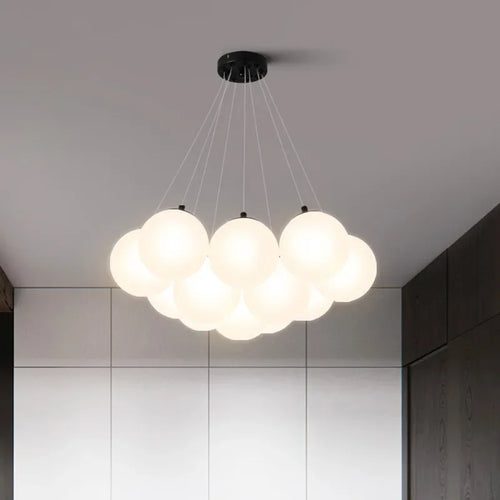 lustre moderne en verre avec led pour décoration intérieure