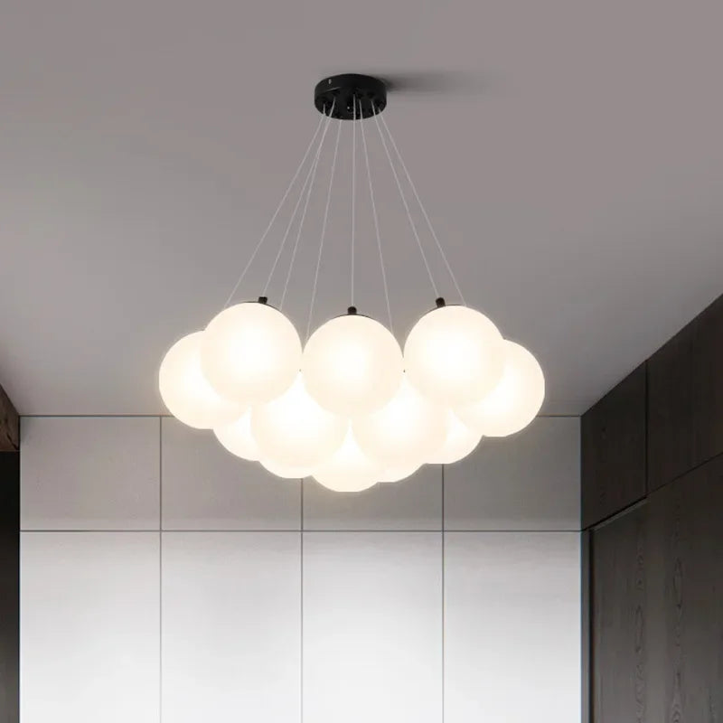 lustre moderne en verre avec led pour décoration intérieure - vue 4 sur 8