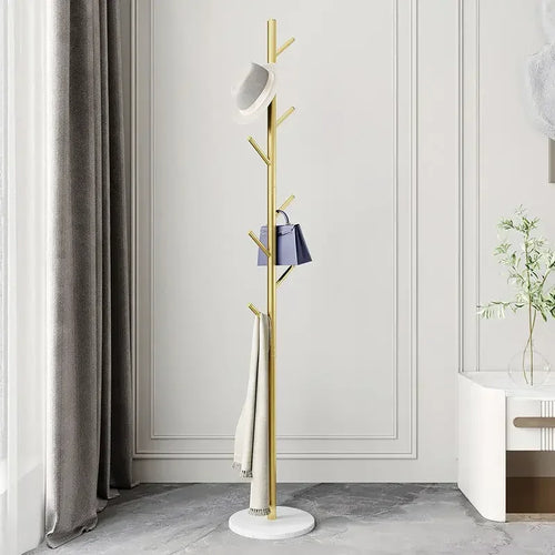 Metal Standing Holder for Purse, Tree with Light, Luxury Rock Plate Base, Marble Scarf and Bag Rack, Minimalist Stand - vue 9 sur 22