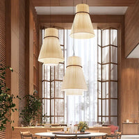 Modern wabi-sabi fabric pendant light for interior decoration