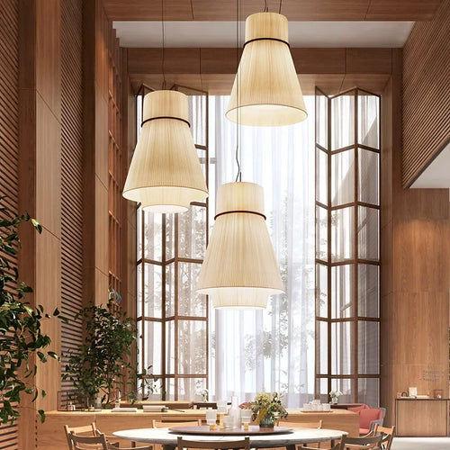 Modern wabi-sabi fabric pendant light for interior decoration