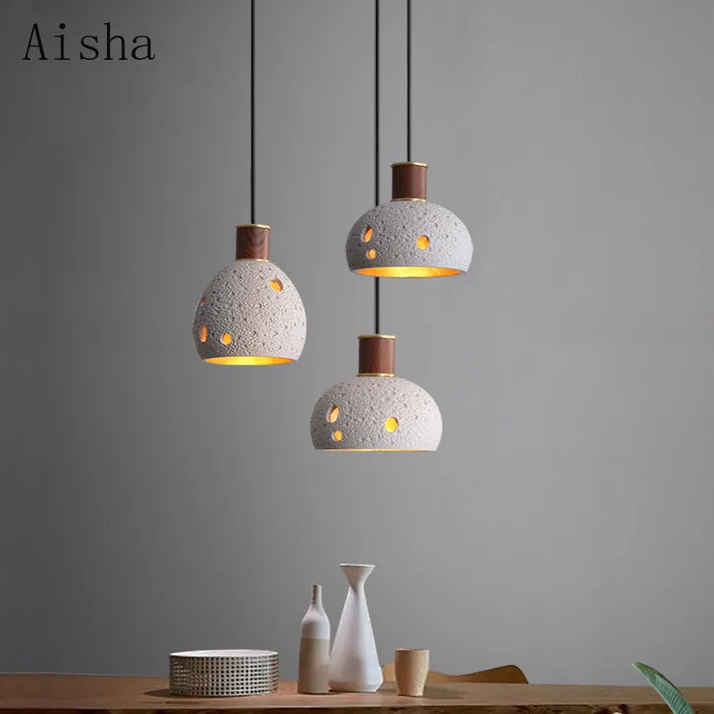 suspension en pierre nid d'abeille design rétro en cuivre intérieur - vue 4 sur 11
