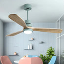 ventilateur de plafond en bois design vintage avec lumière intégrée