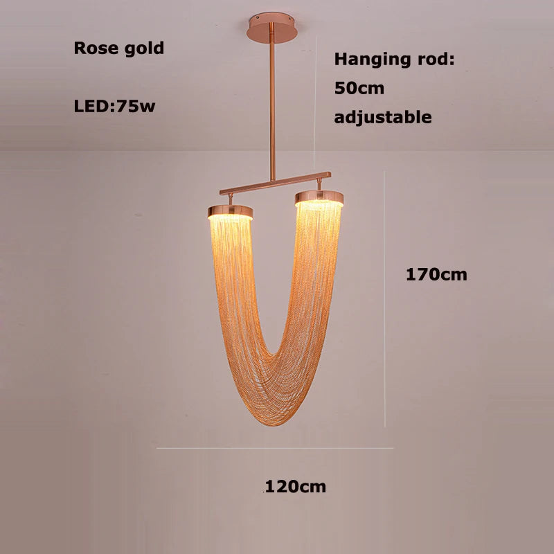 lustre art déco led dimmable en aluminium doré design élégant moderne - vue 17 sur 21