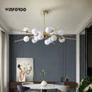 suspension LED design moderne en forme de boule de verre