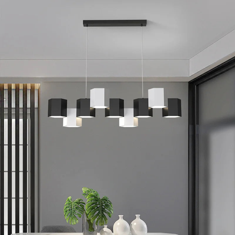Modern nordic minimalist creative wrought iron chandelier - vue 5 sur 9