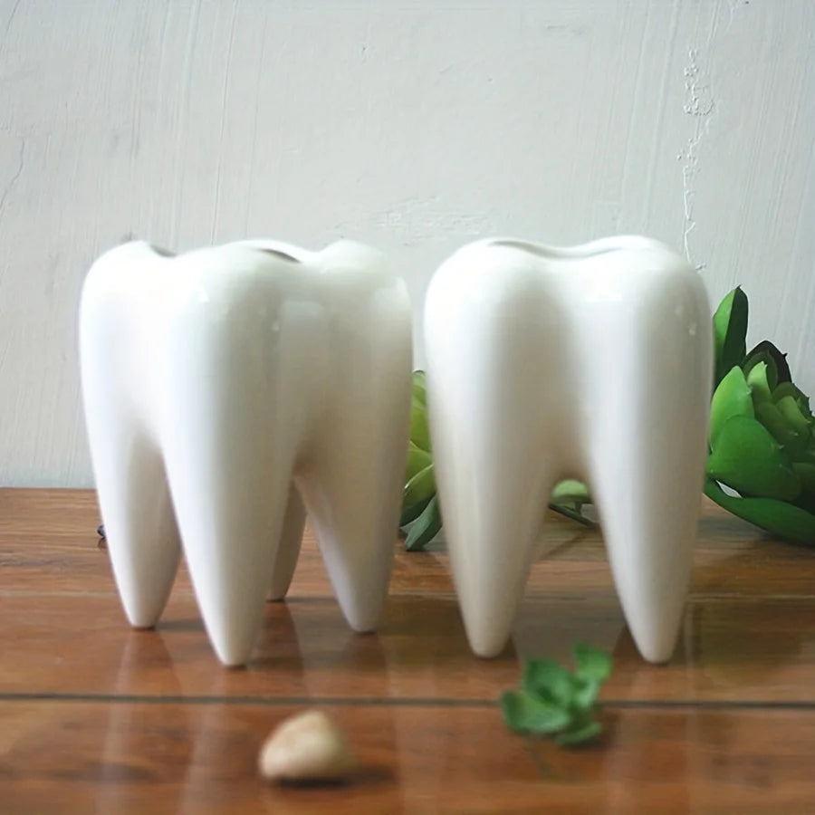 porte-brosse à dents en céramique en forme de dent créative et décorative - vue 7 sur 7