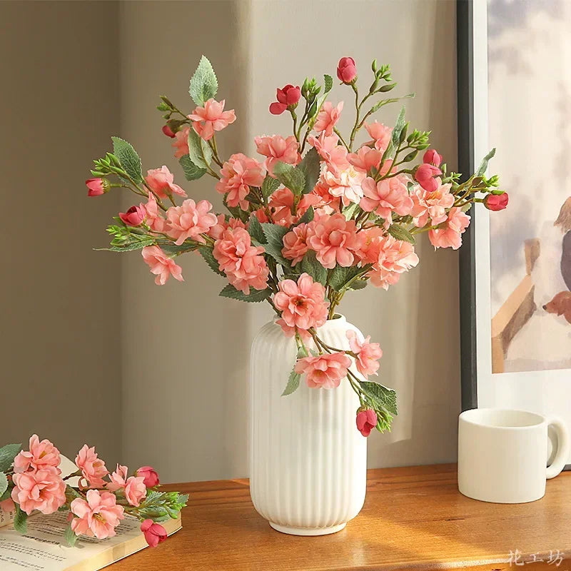 bouquet de camélias en soie pour décoration florale artificielle - vue 5 sur 10