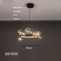 lustre en verre au design moderne avec bulles artistiques