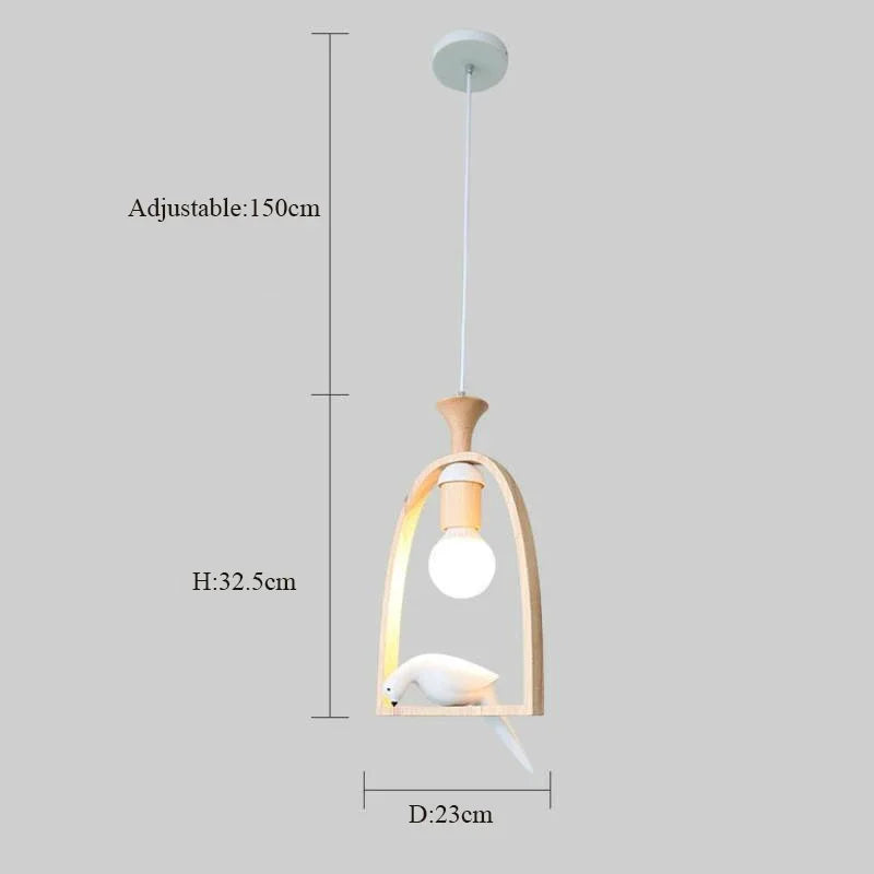 lustre créatif romantique design oiseau lumière suspendue décorative - vue 6 sur 6