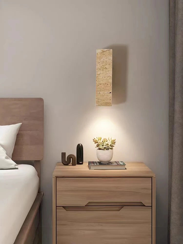 Natural Stone Wall Lamp, Retro Art, LW Decorative Lamp, Living Room, Bedroom, Corridor, Staircase Lighting - vue 5 sur 8