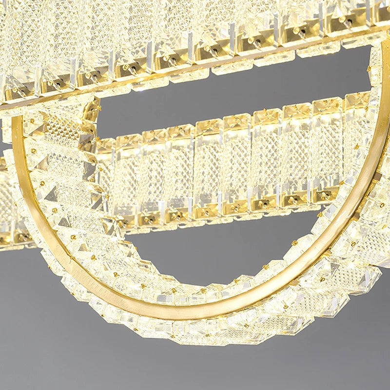 lustre moderne led en cristal style vintage pour villa - vue 7 sur 17