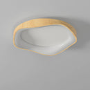lampe circulaire led moderne grain de bois éclairage intérieur