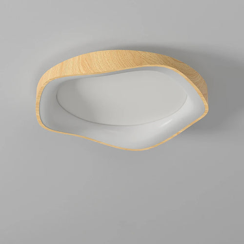 lampe circulaire led moderne grain de bois éclairage intérieur
