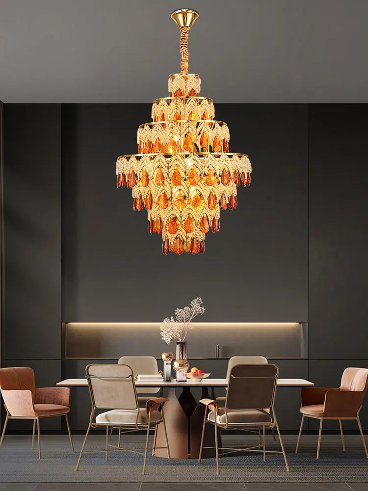 plafonnier led en chrome doré design élégant pour intérieur - vue 2 sur 13