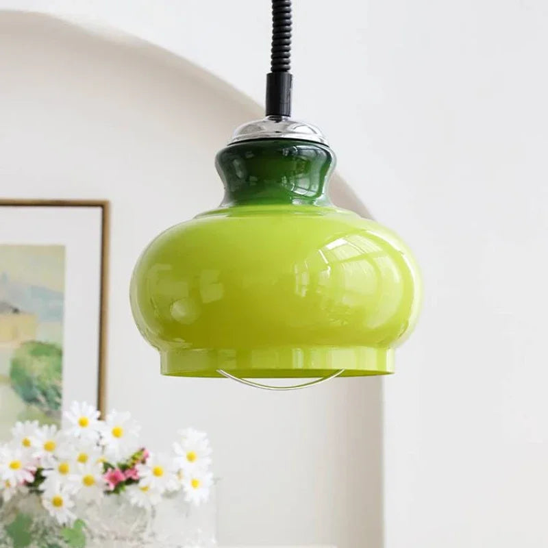 suspension en verre poire style vintage en fer moderne - vue 4 sur 9