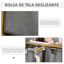 HOMCOM bamboo dirty laundry basket with 2 removable bags 63.5x33x73cm Natural