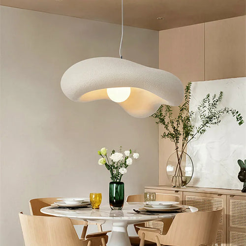 Nordic cream LED minimalist chandelier for dining room and bedroom - vue 2 sur 10