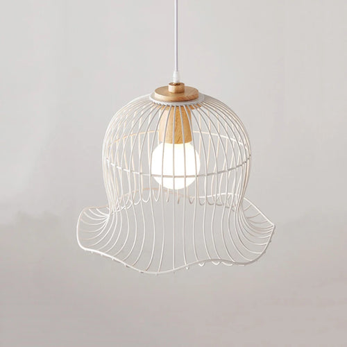 Suspension en métal blanc nordique forme de fleur Restaurant suspension lumière salon Table à manger E27 lustre éclairage 220 V - vue 2 sur 6