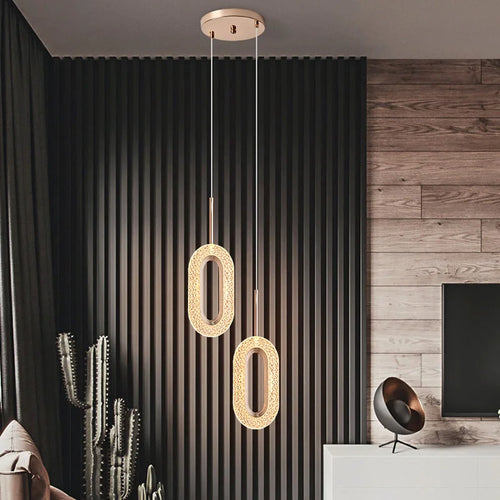 Nordique moderne suspension LED lumière or acrylique lustre créativité suspension lampe intérieur maison loft chambre chevet étude escaliers
