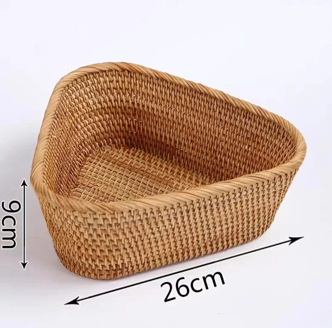 panier de rangement tissé en rotin pour cuisine et pique-nique