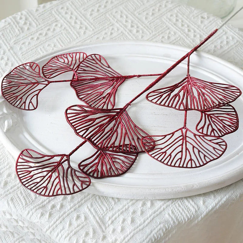 lot de feuilles artificielles ginkgo eucalyptus houx pour décoration florale - vue 12 sur 13