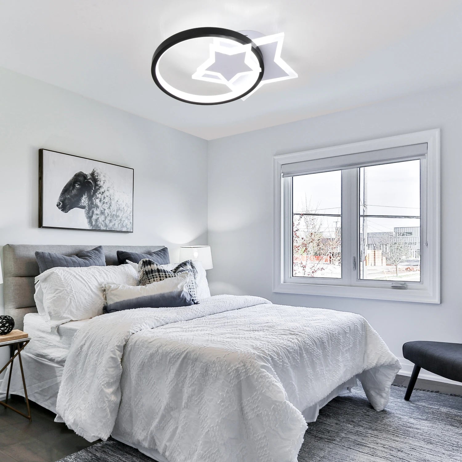 plafonnier led moderne pour décoration intérieure lumineuse - vue 7 sur 8