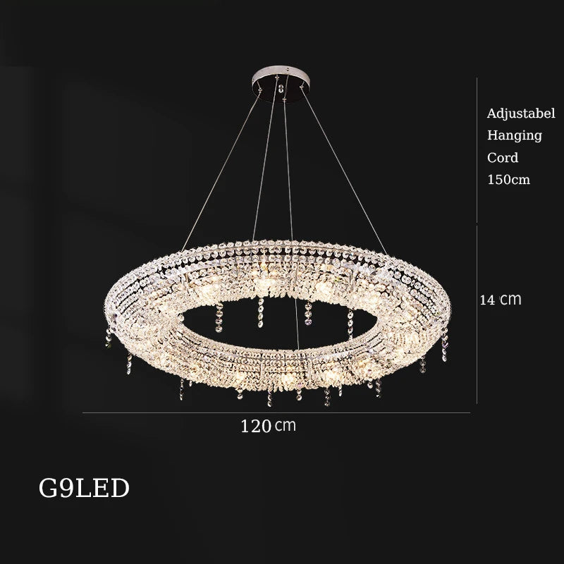 lustre en cristal décoratif pour éclairage intérieur élégant - vue 8 sur 15
