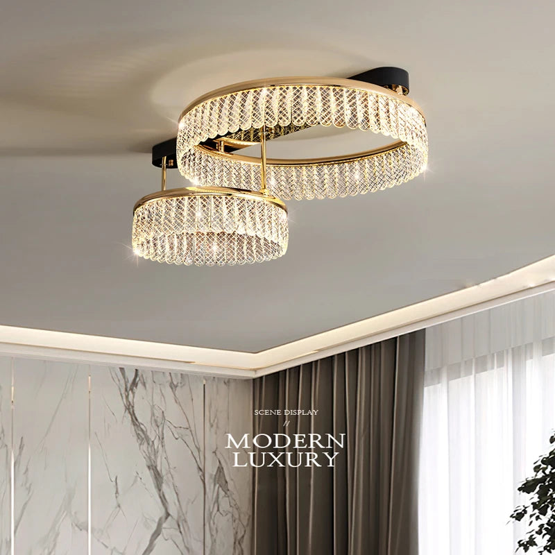 Lustre rond LED plafonnier intérieur lampara De Techo plafonnier De luxe 	 pour la saison pour la décoration intérieure - vue 3 sur 20
