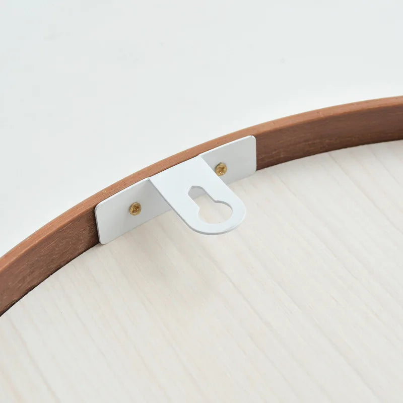 miroir en bois coréen design nordique rond suspendu pour maquillage - vue 5 sur 6