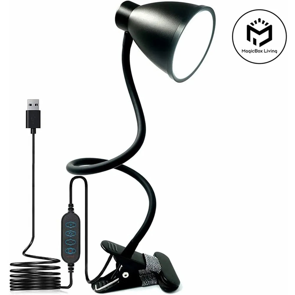 38 LED Desk Lamp 3 Color Modes 10 Brightness Dimmer Reading Light Auto Off Timer Desk Light Flexible Gooseneck Clip Book Light - vue 2 sur 7