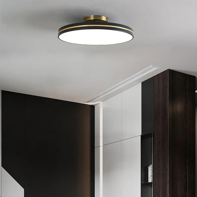 Plafonnier moderne led doré et métal