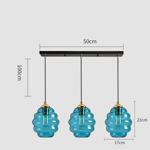 suspension moderne en verre teinté pour décoration intérieure - vue 21 sur 24