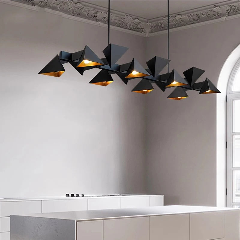 Lustre design moderne en métal noir décoratif intérieur